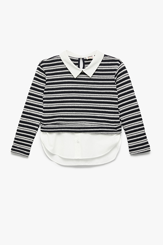 Koton Regular Fit Gömlek Yaka Uzun Kol Kız Çocuk Sweatshirt 6WKG10085AK Lacivert Koton Regular Fit Gömlek Yaka Uzun Kol Kız Çocuk Sweatshirt 6WKG10085AK Lacivert