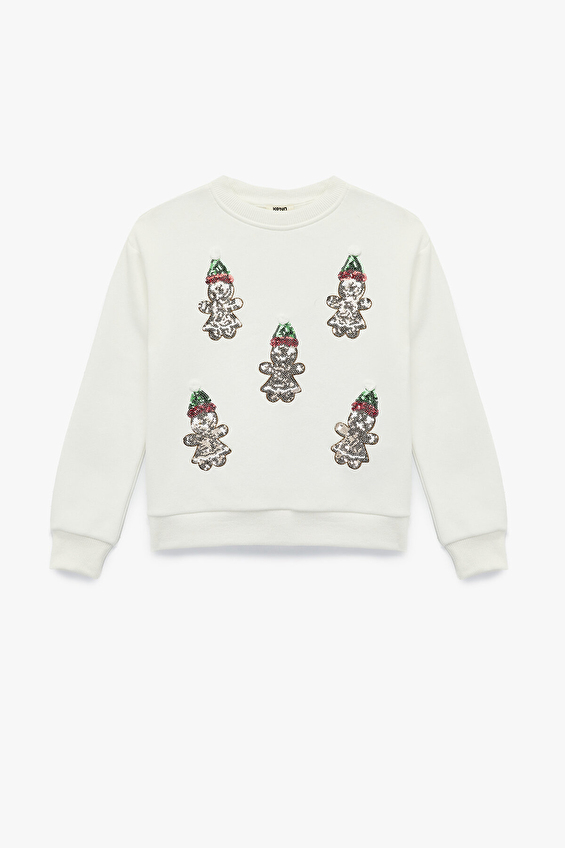 Koton Kız Çocuk Sweat 6WKG10151AK Ekru Koton Kız Çocuk Sweat 6WKG10151AK Ekru