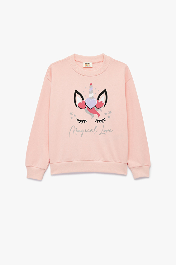 Koton Regular Fit Bisiklet Yaka Uzun Kol Kız Çocuk Sweatshirt 6WKG10174AK Pembe Koton Regular Fit Bisiklet Yaka Uzun Kol Kız Çocuk Sweatshirt 6WKG10174AK Pembe