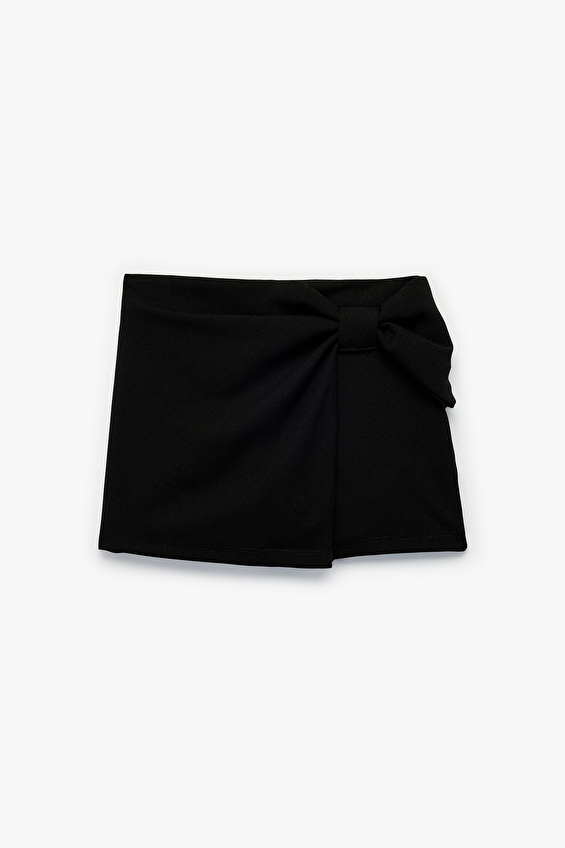 Koton Regular Fit Kız Çocuk Şort 6WKG40024AK Siyah Koton Regular Fit Kız Çocuk Şort 6WKG40024AK Siyah