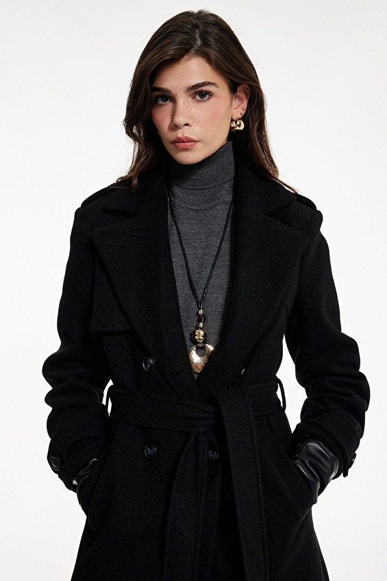 Koton Kadın Kaban 6WAK00111EW Siyah Koton Kadın Kaban 6WAK00111EW Siyah