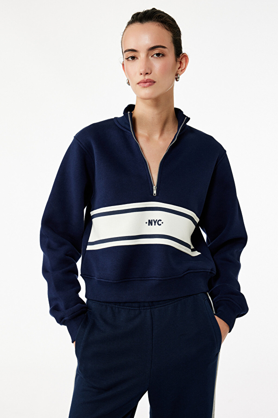 Koton Kadın Sweatshirt 6WAK10052EK Lacivert Koton Kadın Sweatshirt 6WAK10052EK Lacivert