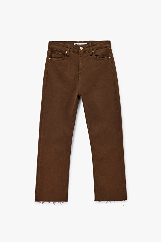 Koton Kadın Kot Pantolon 6WAL40009MW Kahverengi Koton Kadın Kot Pantolon 6WAL40009MW Kahverengi