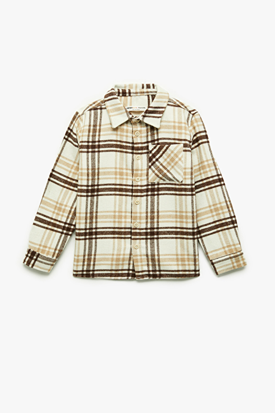 Koton Relax Fit Gömlek Yaka Uzun Kol Erkek Çocuk Gömlek 6WKB60012TW Bej Koton Relax Fit Gömlek Yaka Uzun Kol Erkek Çocuk Gömlek 6WKB60012TW Bej
