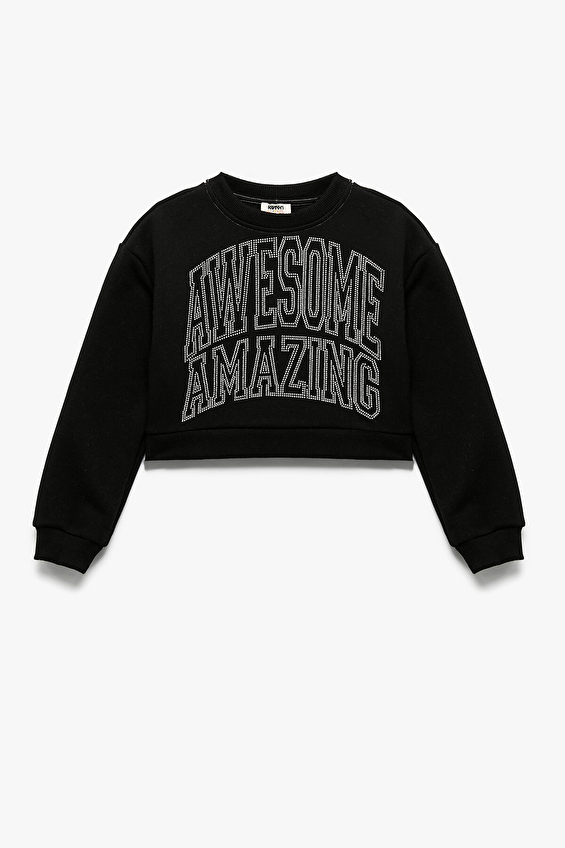 Koton Regular Fit Bisiklet Yaka Uzun Kol Kız Çocuk Sweatshirt 6WKG10208AK Siyah Koton Regular Fit Bisiklet Yaka Uzun Kol Kız Çocuk Sweatshirt 6WKG10208AK Siyah