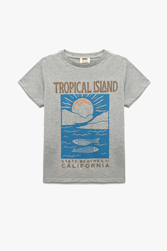 Koton Erkek Çocuk Tişört 5SKB10564TK Gri Koton Erkek Çocuk Tişört 5SKB10564TK Gri