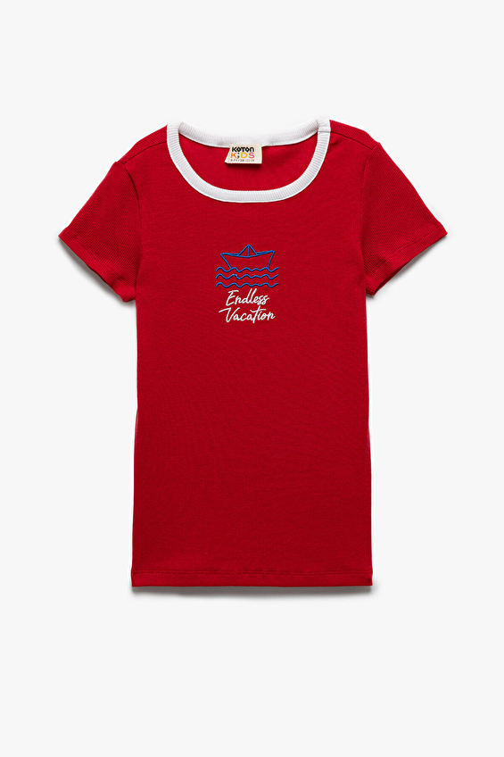Koton Kız Çocuk Tişört 5SKG10516AK Kırmızı Koton Kız Çocuk Tişört 5SKG10516AK Kırmızı