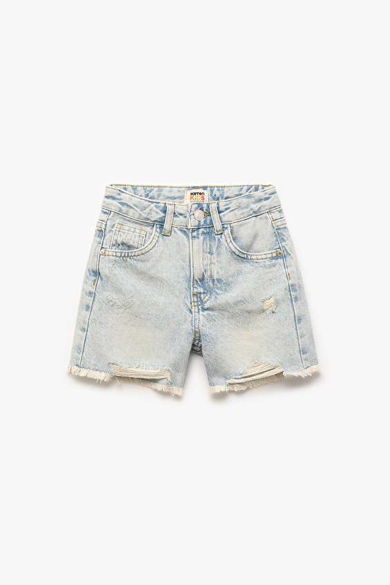 Koton Kız Çocuk Şort 5SKG40122AD Indıgo Koton Kız Çocuk Şort 5SKG40122AD Indıgo