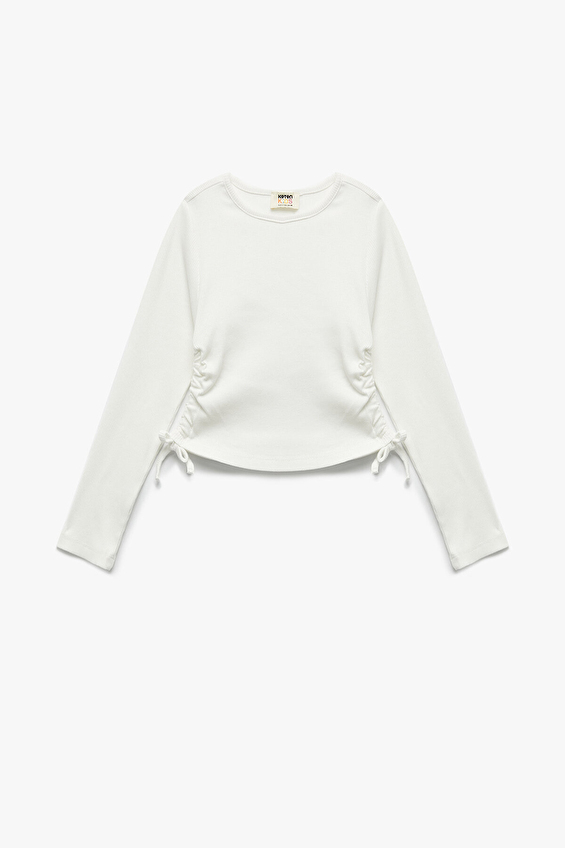 Koton Kız Çocuk Tişört 6WKG10212AK Ekru Koton Kız Çocuk Tişört 6WKG10212AK Ekru