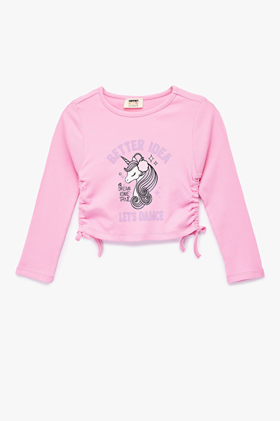 Koton Kız Çocuk Tişört 6WKG10213AK Pembe Koton Kız Çocuk Tişört 6WKG10213AK Pembe