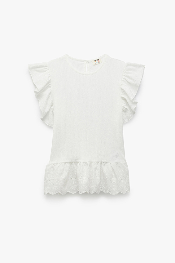 Koton Kız Çocuk Bluz 5SKG60095AK Ekru Koton Kız Çocuk Bluz 5SKG60095AK Ekru