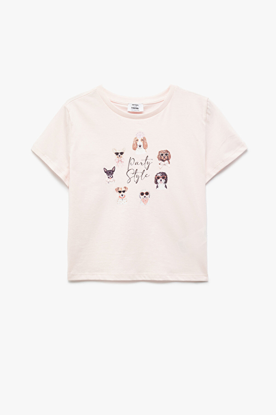 Koton Kız Çocuk Tişört 5SKG10483AK Pembe Koton Kız Çocuk Tişört 5SKG10483AK Pembe