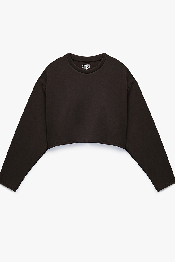 Koton Kadın Sweatshirt 6WAK10039NK Kahverengi Koton Kadın Sweatshirt 6WAK10039NK Kahverengi