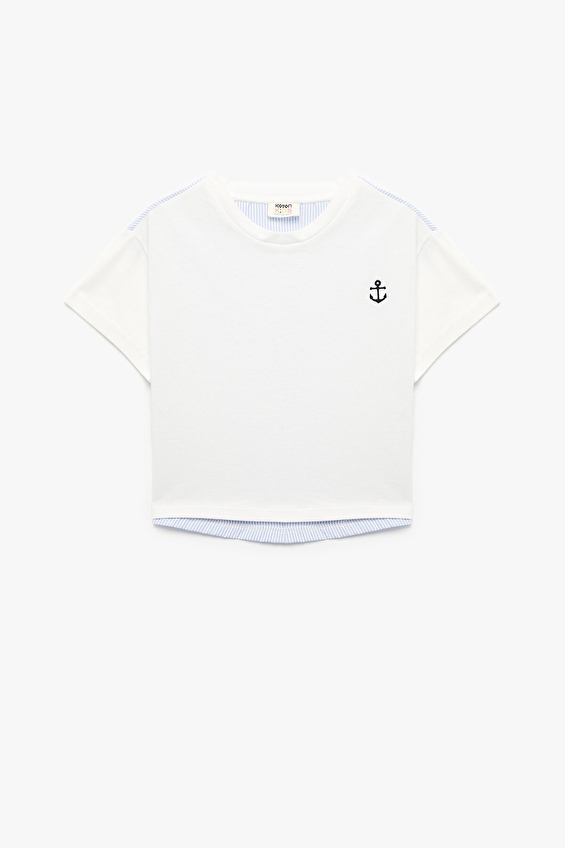 Koton Kız Çocuk Tişört 5SKG10513AK Ekru Koton Kız Çocuk Tişört 5SKG10513AK Ekru