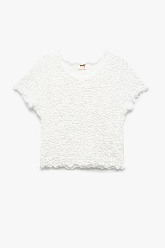 Koton Kız Çocuk Tişört 5SKG10555AK Ekru Koton Kız Çocuk Tişört 5SKG10555AK Ekru