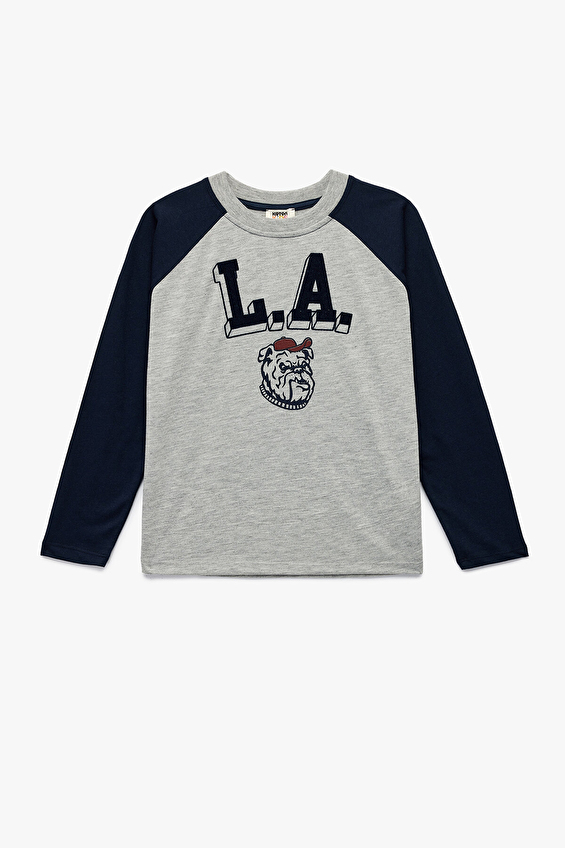 Koton Regular Fit Bisiklet Yaka Uzun Kol Erkek Çocuk Tişört 6WKB10237TK Gri Koton Regular Fit Bisiklet Yaka Uzun Kol Erkek Çocuk Tişört 6WKB10237TK Gri