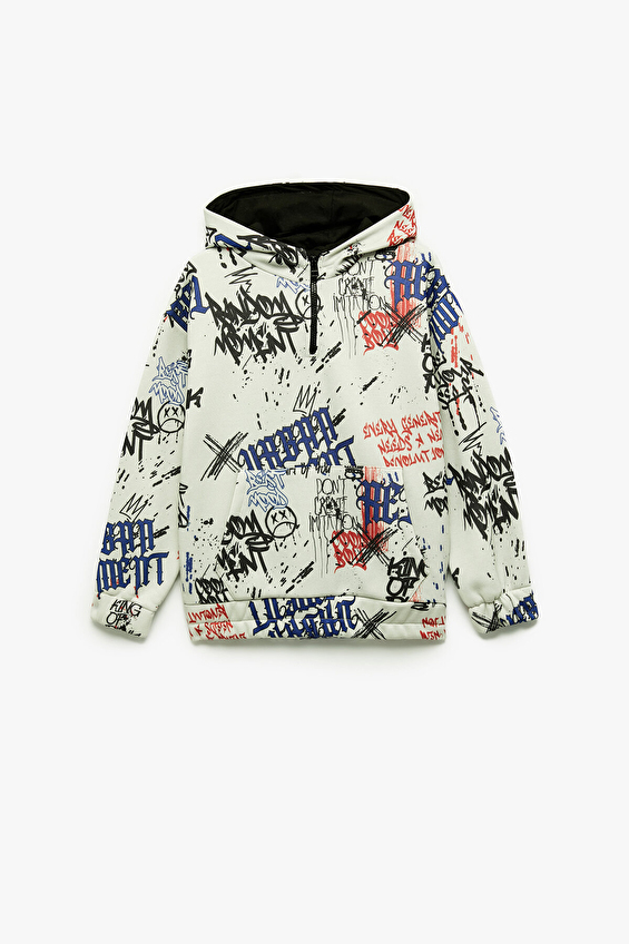 Koton Uzun Kol Kapüşonlu Oversize Erkek Çocuk Sweatshirt 6WKB10305TK Gri Koton Uzun Kol Kapüşonlu Oversize Erkek Çocuk Sweatshirt 6WKB10305TK Gri