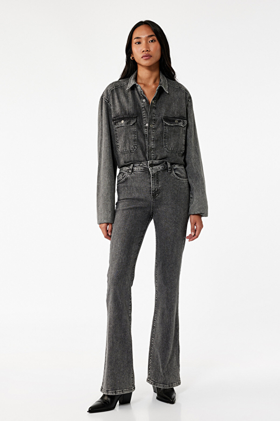 Koton Kadın Kot Pantolon 6WAL40160MD Gri Koton Kadın Kot Pantolon 6WAL40160MD Gri