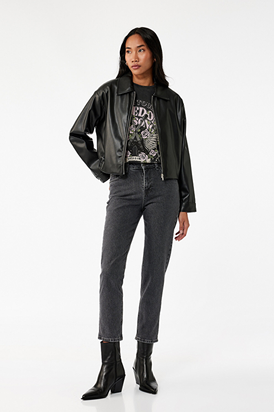 Koton Kadın Kot Pantolon 6WAL40164MD Antrasit Koton Kadın Kot Pantolon 6WAL40164MD Antrasit