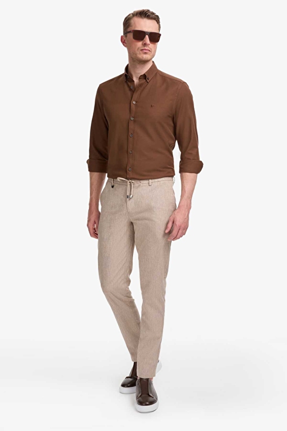 Pierre Cardin Ekstra Slim Fit Erkek Pantolon PU 12901 Kahverengi Pierre Cardin Ekstra Slim Fit Erkek Pantolon PU 12901 Kahverengi