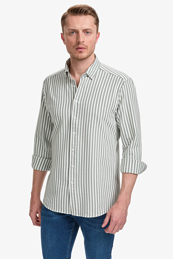 Pierre Cardin Regular Fit Erkek Gömlek PU 10782 Yeşil Pierre Cardin Regular Fit Erkek Gömlek PU 10782 Yeşil