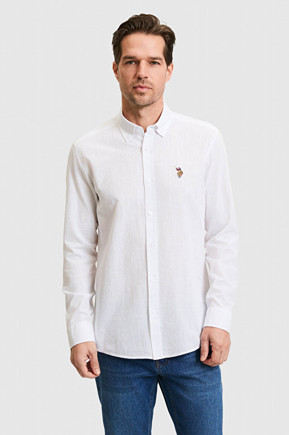 U.S. Polo Assn. Regular Fit Erkek Gömlek PU 8956 Beyaz U.S. Polo Assn. Regular Fit Erkek Gömlek PU 8956 Beyaz