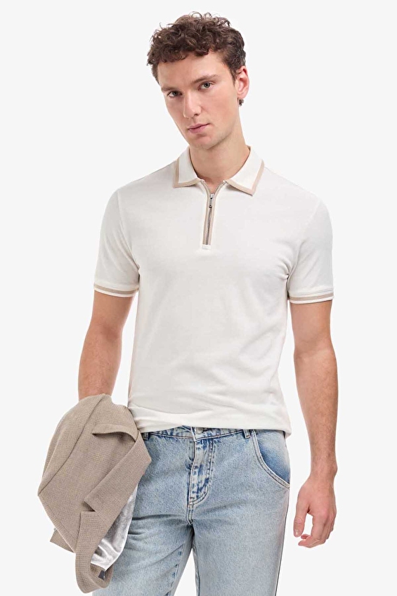 Pierre Cardin Slim Fit Erkek Tişört PU 11067 Bej Pierre Cardin Slim Fit Erkek Tişört PU 11067 Bej