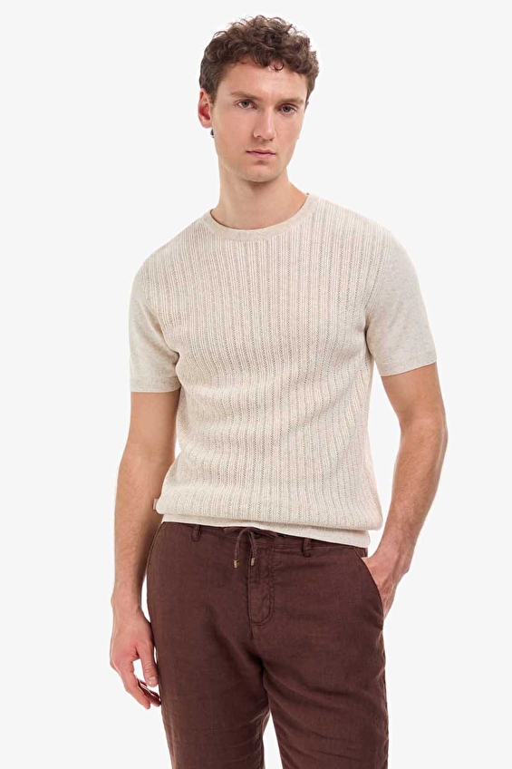 Pierre Cardin Slim Fit Erkek Triko PU 12089 Bej Pierre Cardin Slim Fit Erkek Triko PU 12089 Bej