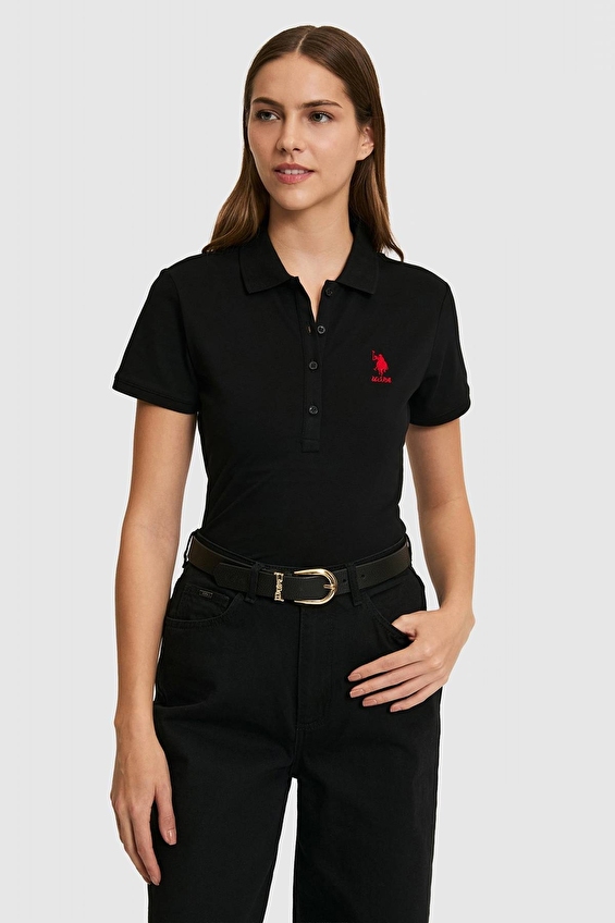 U.S. Polo Assn. Slim Fit Kadın Tişört 8814 VR046 Siyah U.S. Polo Assn. Slim Fit Kadın Tişört 8814 VR046 Siyah