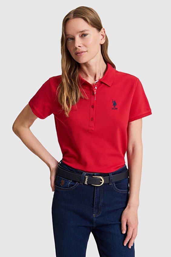 U.S. Polo Assn. Slim Fit Kadın Tişört 8814 VR171 Kırmızı U.S. Polo Assn. Slim Fit Kadın Tişört 8814 VR171 Kırmızı