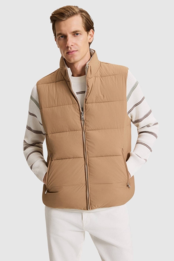 Pierre Cardin Dik Yaka Basic Fit Erkek Mont PU 15971 Camel