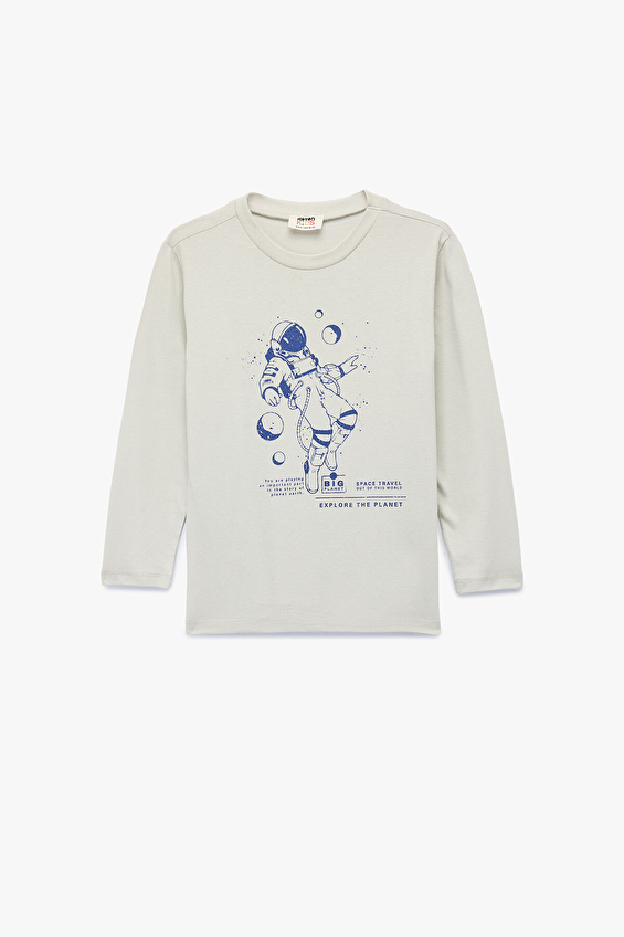 Koton Erkek Çocuk Tişört 6WKB10389TK Gri Koton Erkek Çocuk Tişört 6WKB10389TK Gri