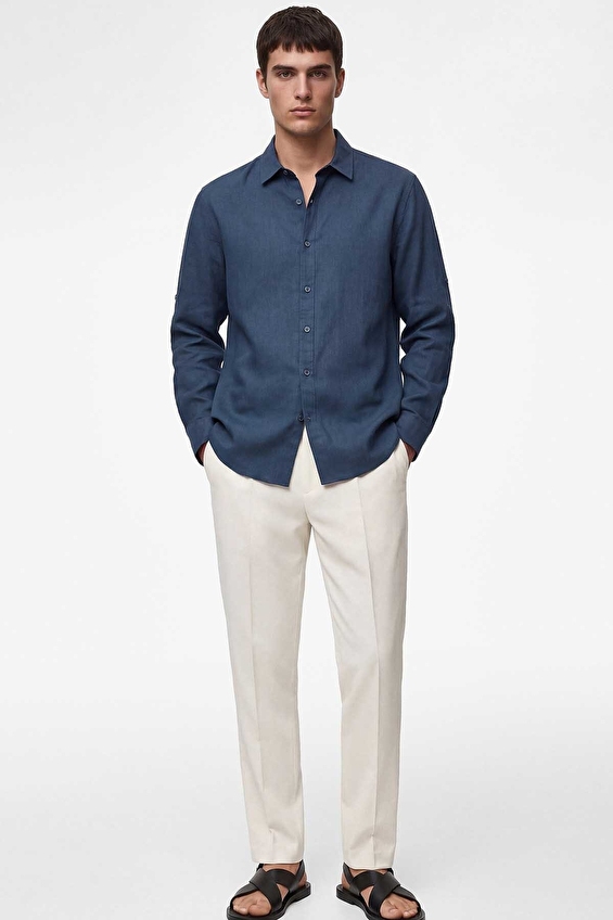 Koton Regular Fit Erkek Gömlek 6SAM60005HW Mavi Koton Regular Fit Erkek Gömlek 6SAM60005HW Mavi