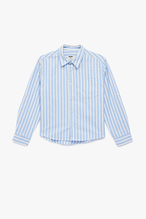 Koton Uzun Kol Erkek Çocuk Gömlek 6SKB60044TW Mavi Koton Uzun Kol Erkek Çocuk Gömlek 6SKB60044TW Mavi