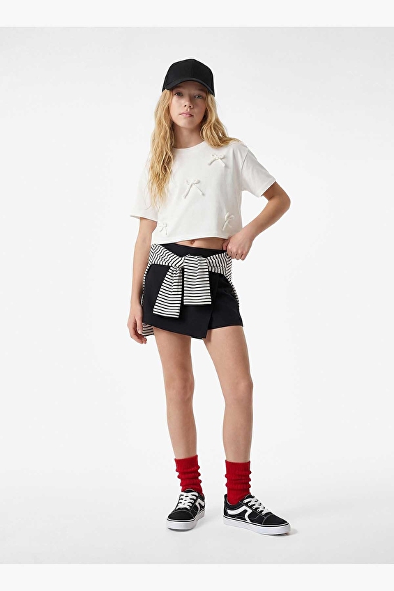 Koton Kız Çocuk Tişört 6SKG10118AK Ekru Koton Kız Çocuk Tişört 6SKG10118AK Ekru