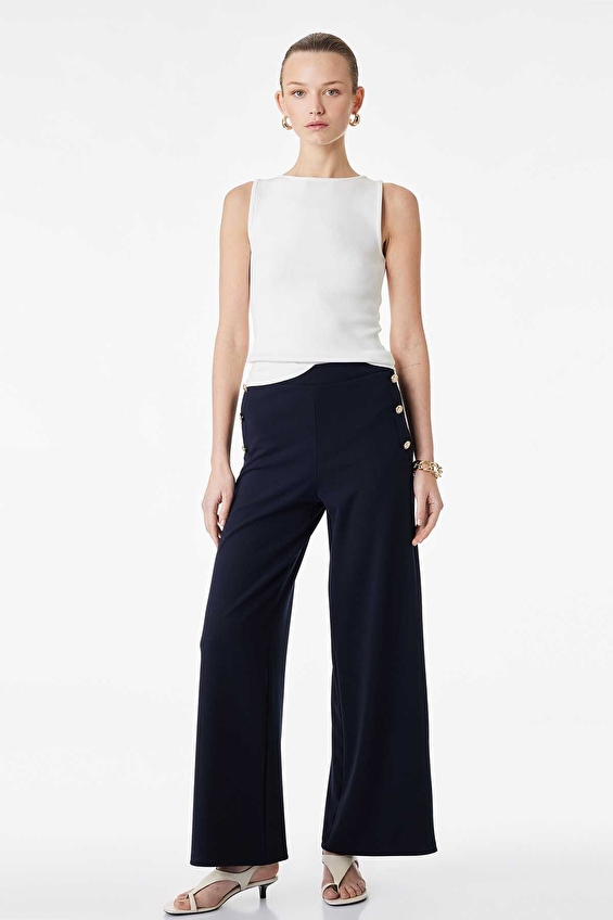 Koton Kadın Pantolon 6SAK40005EK Lacivert Koton Kadın Pantolon 6SAK40005EK Lacivert