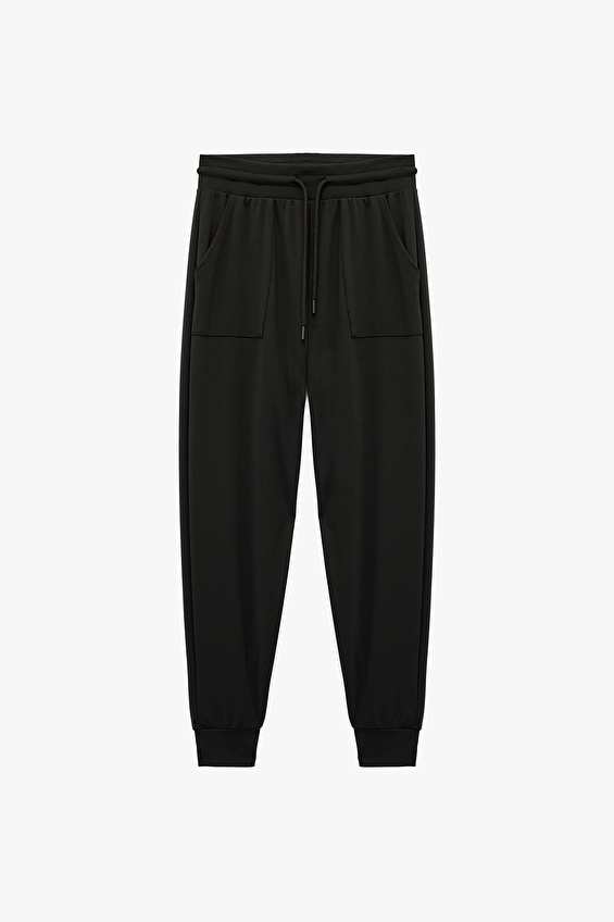 Koton Relax Fit Gömlek Yaka Kadın Eşofman A 6SAK40006NK Siyah Koton Relax Fit Gömlek Yaka Kadın Eşofman A 6SAK40006NK Siyah