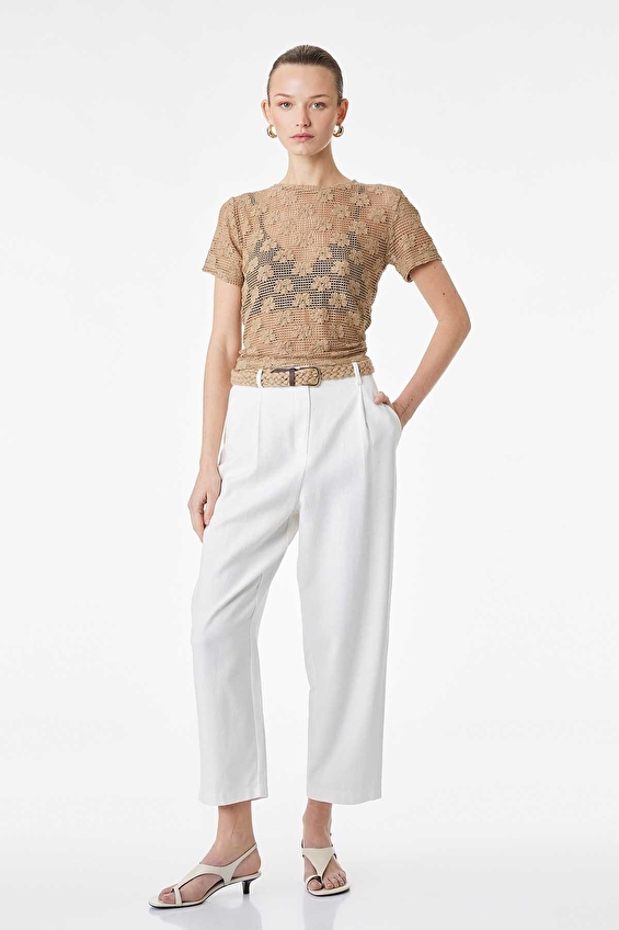 Koton Kadın Pantolon 6SAK40021UW Taş Koton Kadın Pantolon 6SAK40021UW Taş