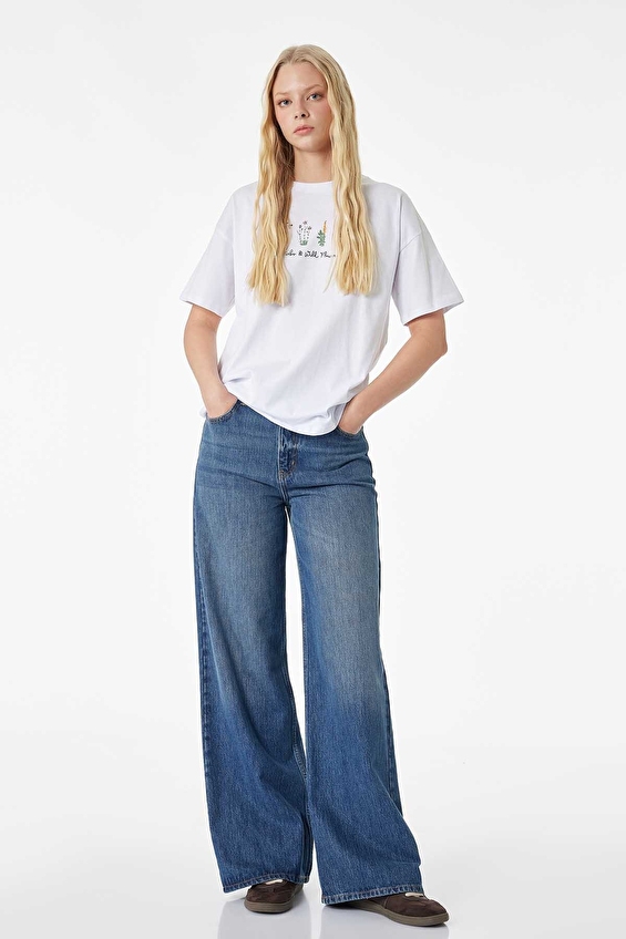 Koton Kadın Tişört 6SAL10068IK Ekru Koton Kadın Tişört 6SAL10068IK Ekru