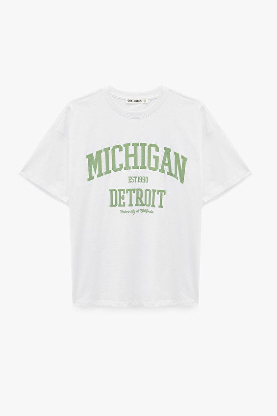 Koton Kadın Tişört 6SAL10091IK Ekru Koton Kadın Tişört 6SAL10091IK Ekru