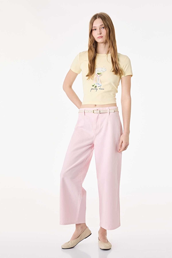 Koton Kadın Tişört 6SAL10103IK Sarı Koton Kadın Tişört 6SAL10103IK Sarı