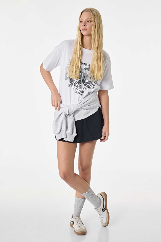 Koton Kadın Tişört 6SAL10122IK Ekru Koton Kadın Tişört 6SAL10122IK Ekru