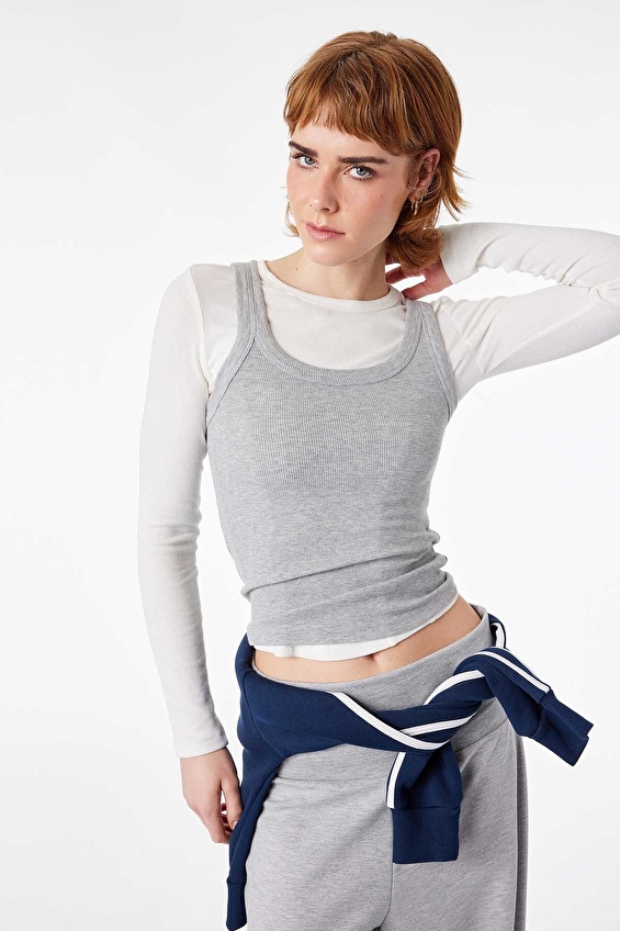 Koton Kadın Atlet 6SAL30078IK Kar melanj Koton Kadın Atlet 6SAL30078IK Kar melanj