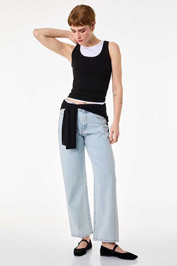 Koton Kadın Pantolon 6SAL40024MD Açık ındıgo Koton Kadın Pantolon 6SAL40024MD Açık ındıgo