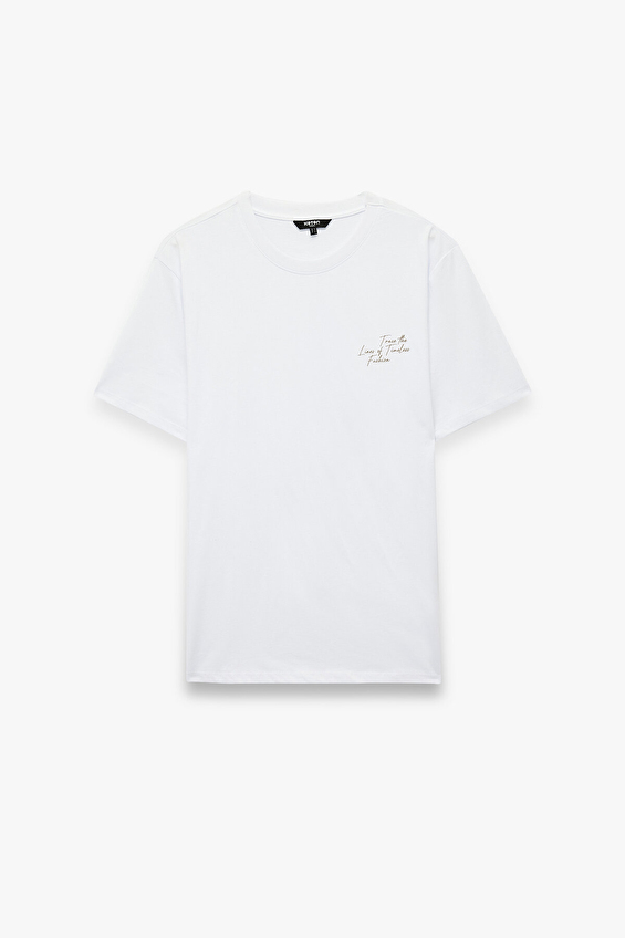 Koton Erkek Tişört 6SAM10003MK Beyaz Koton Erkek Tişört 6SAM10003MK Beyaz