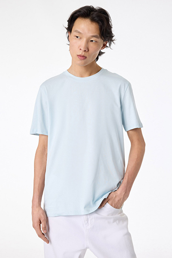 Koton Regular Fit Erkek Tişört 6SAM10005MK Mavi Koton Regular Fit Erkek Tişört 6SAM10005MK Mavi