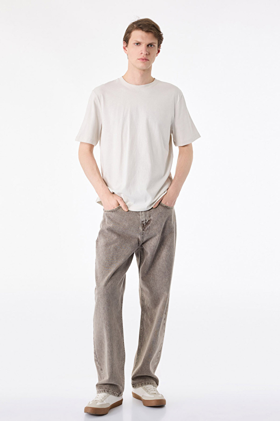 Koton Regular Fit Erkek Tişört 6SAM10011MK Bej Koton Regular Fit Erkek Tişört 6SAM10011MK Bej