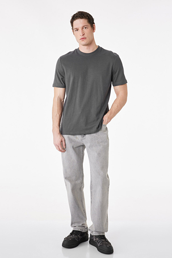 Koton Regular Fit Erkek Tişört 6SAM10011MK Antrasit Koton Regular Fit Erkek Tişört 6SAM10011MK Antrasit