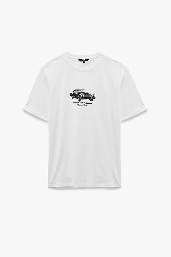 Koton Erkek Tişört 6SAM10015MK Beyaz Koton Erkek Tişört 6SAM10015MK Beyaz