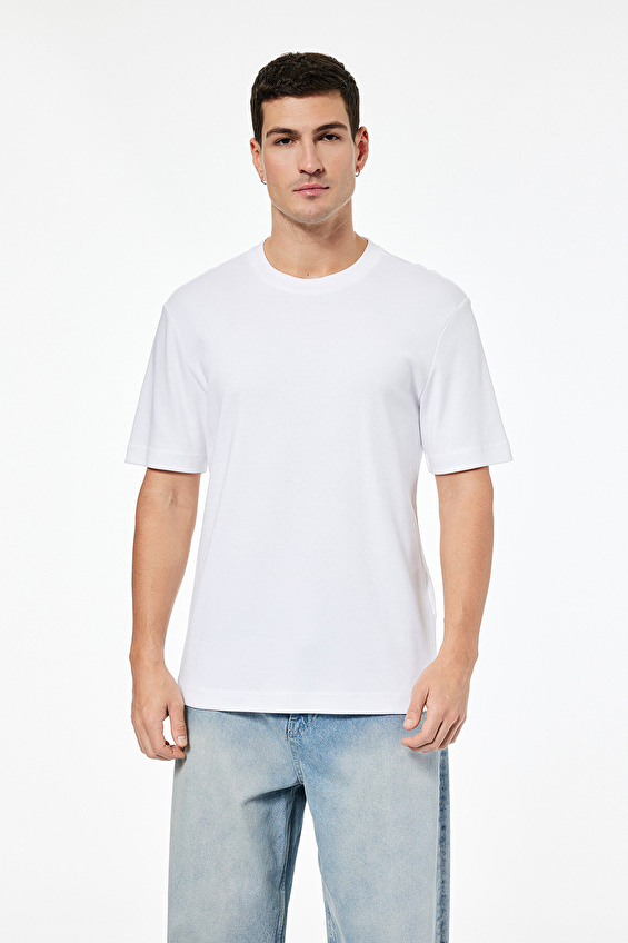 Koton Erkek Tişört 6SAM10021MK Ekru Koton Erkek Tişört 6SAM10021MK Ekru